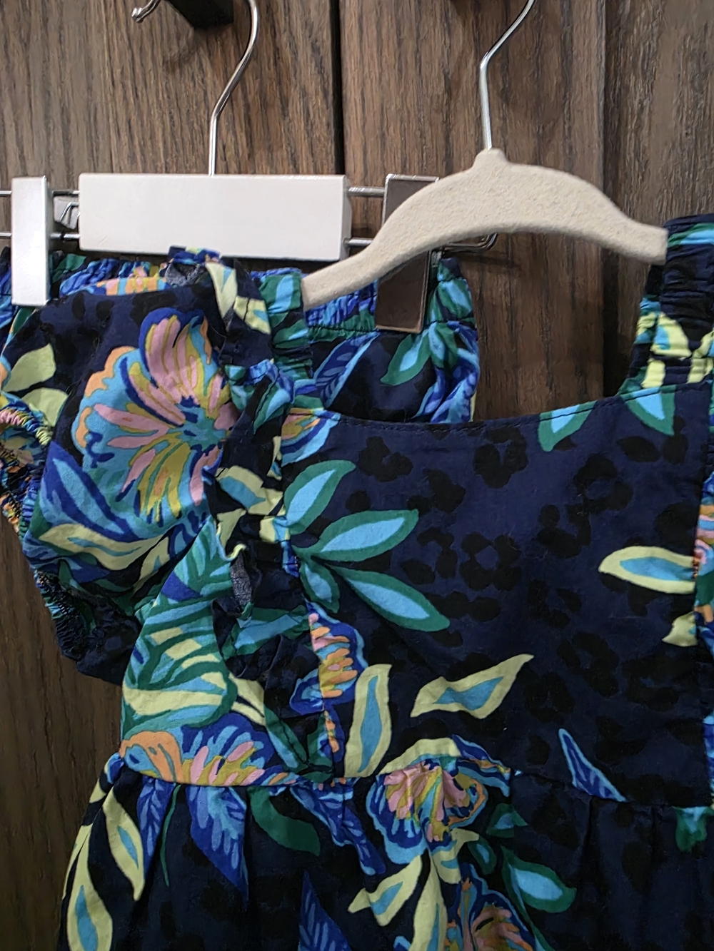 Lilly Pulitzer Navy Dress with Teal and Lime Floral Accents - Picture 2 of 3